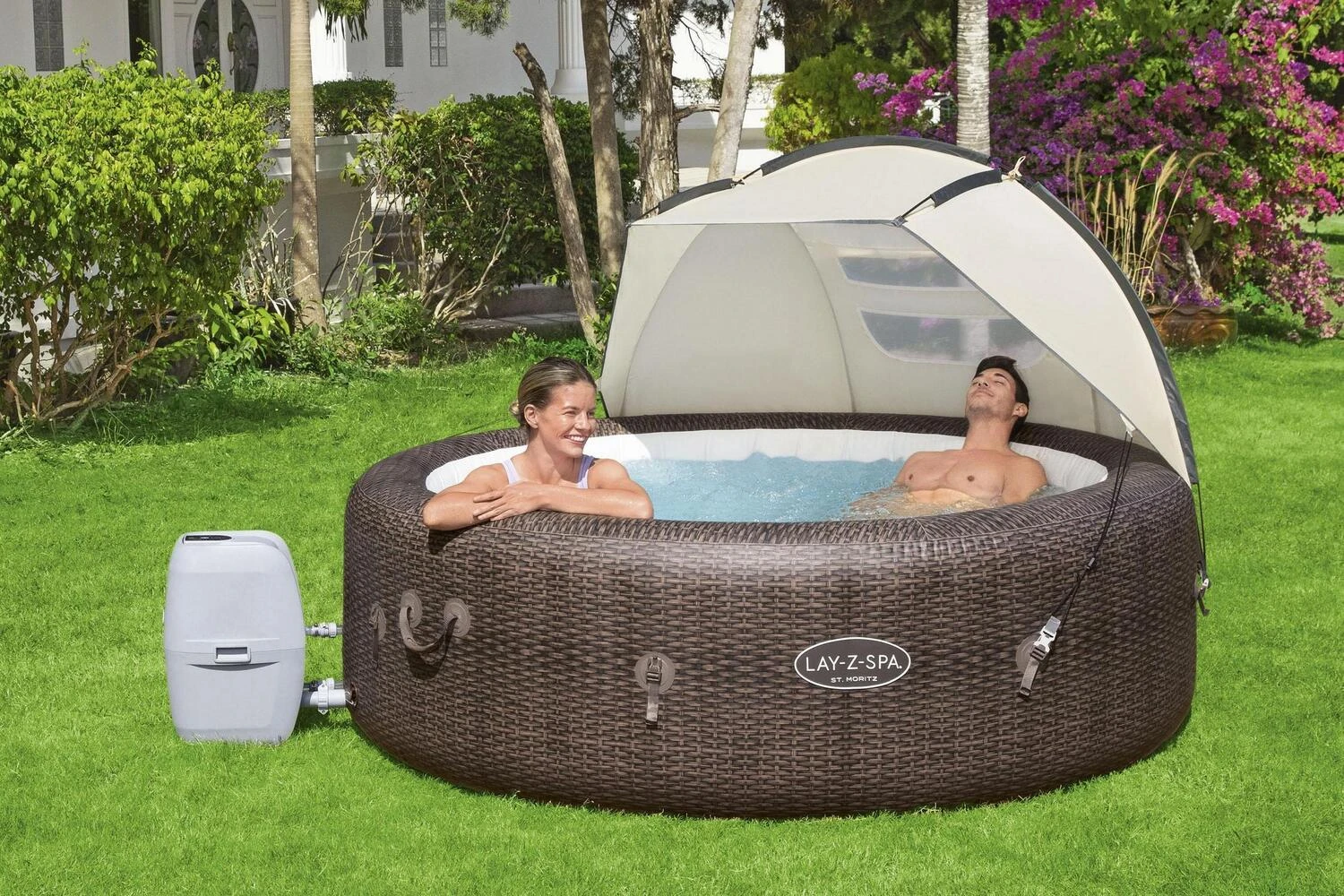 Bestway Zonnescherm Cannopy Lay-Z-Spa Wit 183 X 94 X 109 Cm 4 Bestway Zonnescherm Cannopy Lay-Z-Spa Wit 183 X 94 X 109 Cm - Afbeelding 2