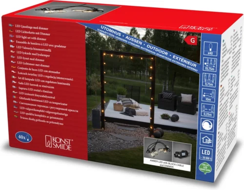 Konstsmide Lichtsnoer Zwart 10 M Met 40 Lampjes -Tuinplanten Winkel 7318302387808 3