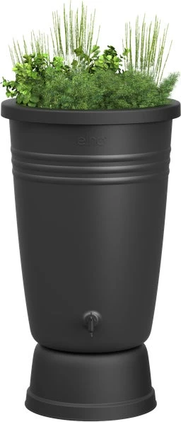 Elho Green Basics Regenton Met Plantenbak Zwart 110 L 4 Elho Green Basics Regenton Met Plantenbak Zwart 110 L - Afbeelding 2