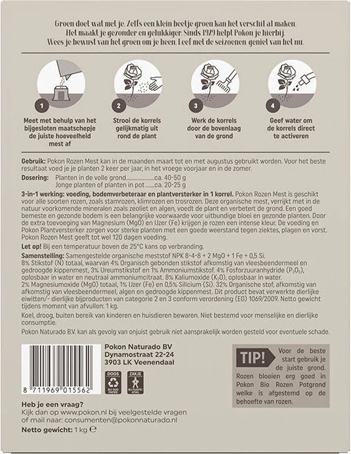 Pokon Rozen Mest 1 Kg 4 Pokon Rozen Mest 1 Kg - Afbeelding 2