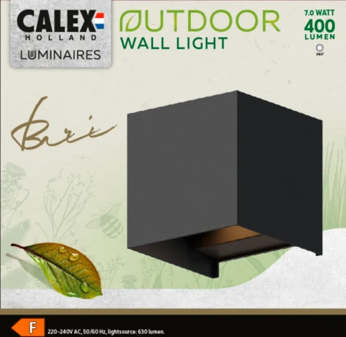 Calex Wandlamp Bari Zwart 10 X 10 X 10 Cm -Tuinplanten Winkel 8712879161707 3