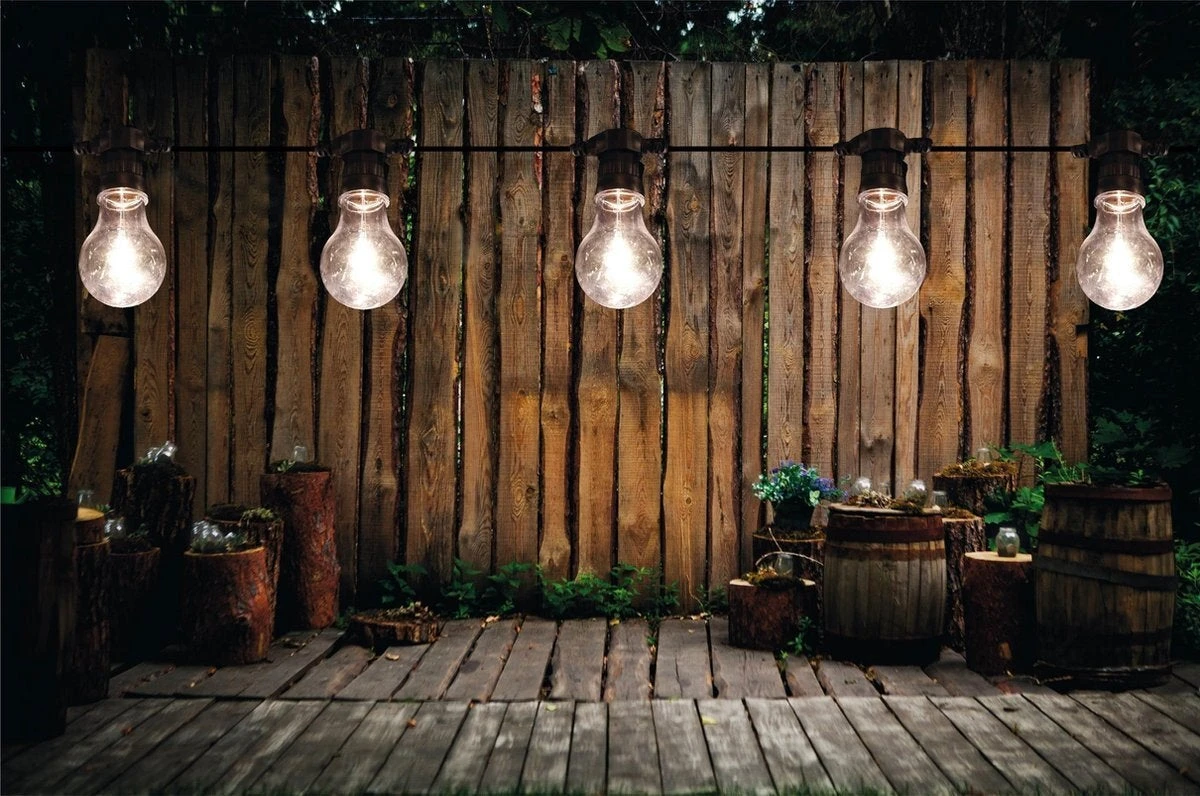 Verlichtingssnoer 10m Met 20 LED Lampjes Goud Licht 4 Verlichtingssnoer 10m Met 20 LED Lampjes Goud Licht - Afbeelding 2