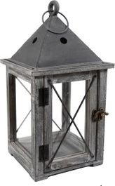 Lantaarn Gable Grijs 24 X 24 X 46 Cm