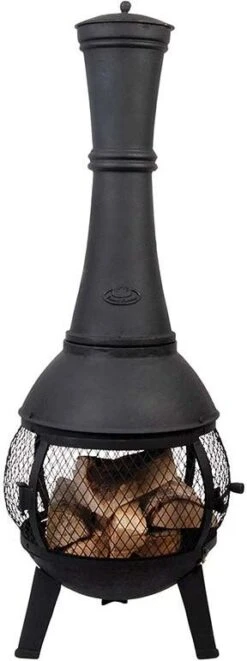 Esschert Design Buitenkachel Fancy Flames Zwart D 42 H 120,5 Cm