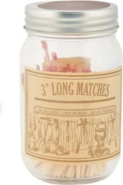 Esschert Design Lucifers In Glazen Pot Fancy Flames D 8 H 13,4 Cm