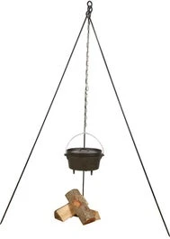 Esschert Design 3-poot Met Ketting Fancy Flames Zwart 5 X 5 X 160 Cm