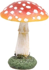 SID Tuinbeeld Paddenstoel Corey Rood / Wit 9 X 9 X 13 Cm