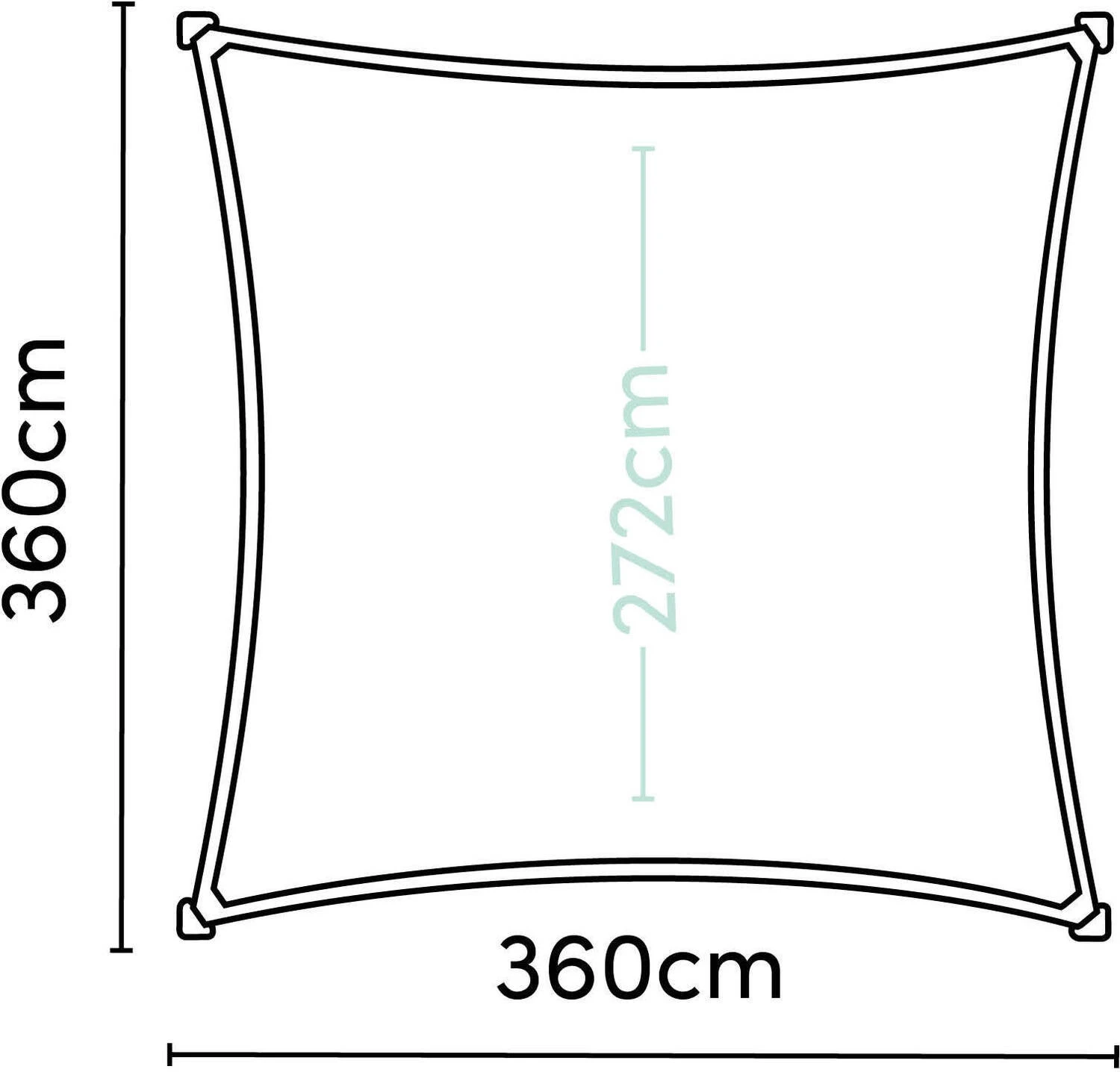 Platinum Sun & Shade Schaduwdoek Vierkant Coolfit Bruin 360 X 360 Cm 7 Platinum Sun & Shade Schaduwdoek Vierkant Coolfit Bruin 360 X 360 Cm - Afbeelding 5