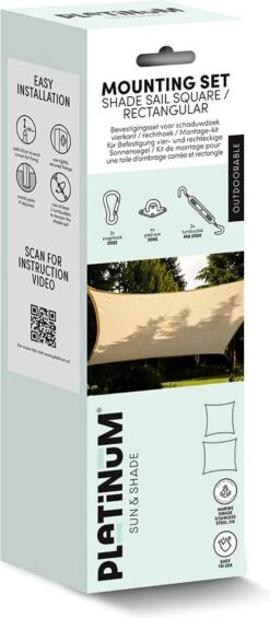 Platinum Sun & Shade Bevestiging Set Schaduwdoek Vierkant / Rechthoek RVS -Tuinplanten Winkel 8720039166653 1