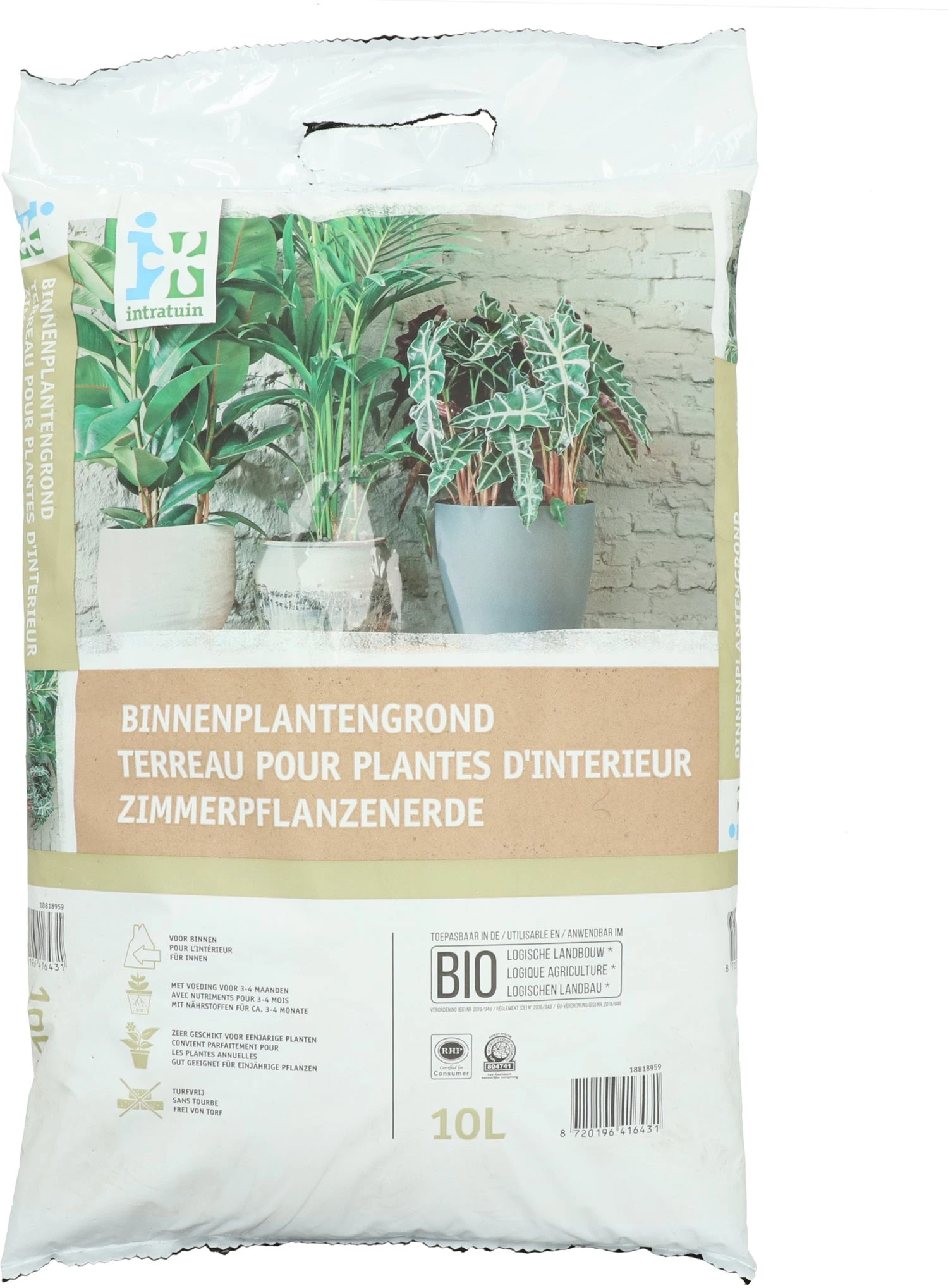 Intratuin Binnenplantengrond Turfvrij Bio 10 L 3 Intratuin Binnenplantengrond Turfvrij Bio 10 L