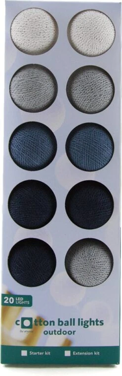 Cotton Ball Lights Lichtsnoer River Starter Kit Blauw/wit 7,4 M Met 20 Lampen -Tuinplanten Winkel 8852310627741 3