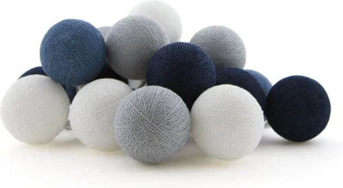 Cotton Ball Lights Lichtsnoer River Extension Kit Blauw/wit 2,4 M Met 20 Lampen