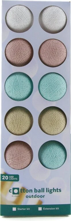 Cotton Ball Lights Lichtsnoer Milkshake Starter Kit Blauw/roze 7,4 M Met 20 Lampen -Tuinplanten Winkel 8852310627765 3
