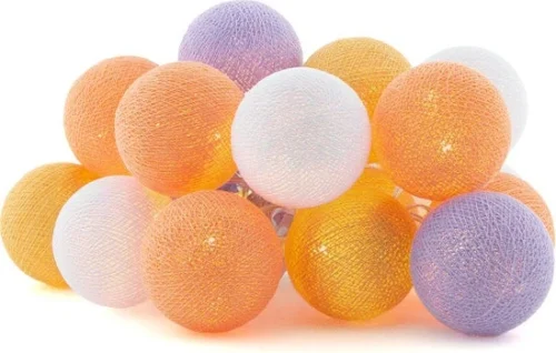 Cotton Ball Lights Lichtsnoer Tropic Extension Kit Paars/oranje 2,4 M Met 20 Lampen -Tuinplanten Winkel 8852310629745 2